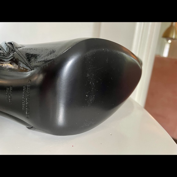 NWOT: Ralph Lauren Collection Black Patent Leather Stiletto Boots - Picture 8 of 13